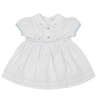 K34213: Baby Girls Lined Dress With Embroidery Detail (1-2 Years)